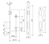 CERRADURA EMBUTIR TESA 4130 SIN CILINDRO