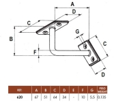 SOPORTE PASAMANO ESCALERA 620