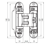 BISAGRA INVISIBLE KUBIKUADRA K3000 160º