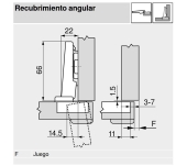 BISAGRA 71B9550 CLIP BLUMOTION P.GRUESA RECTA