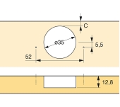 BISAGRA + BASE HETTICH FRIGORÍFICO ET582