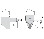 SOPORTE ESTANTES MADERA (100UN)