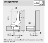 BISAGRA 71B9750 CLIP BLUMOTION P.GRUESA S/ACODADA