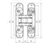 BISAGRA INVISIBLE KRONA ATOMIKA K8060 180º