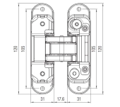 BISAGRA INVISIBLE KRONA ATOMIKA K8000 180º