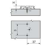 BASE AVIÓN BISAGRA BLUM 173H7100 EXCÉNTRICA